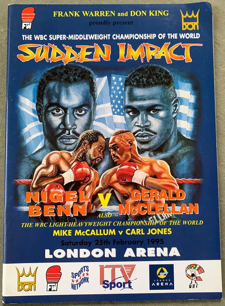 MCCLELLAN, GERALD-NIGEL BENN OFFICIAL PROGRAM (1995)