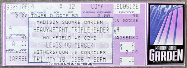 LEWIS, LENNOX-RAY MERCER & EVANDER HOLYFIELD-BOBBY CZYZ FULL TICKET (1996)