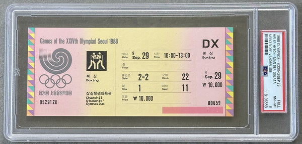 MERCER, RAY & ANDREW GOLOTA OLYMPIC BOXING FULL TICKET (1988-SEMI FINALS-PSA/DNA NM-MT 8)