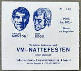 MONZON, CARLOS-TOM BOGS AFTER PARTY PASS (1972)