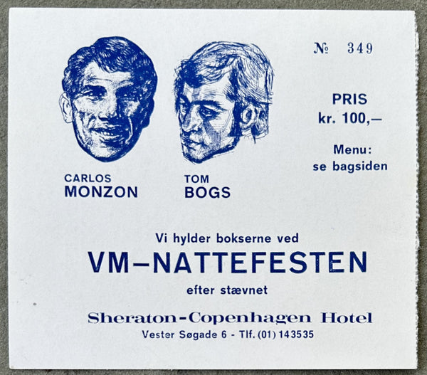 MONZON, CARLOS-TOM BOGS AFTER PARTY PASS (1972)