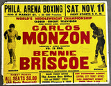 MONZON, CARLOS-BENNIE BRISCOE SIGNED CLOSED CIRCUIT POSTER (1972-SIGNED BY BRISCOE)