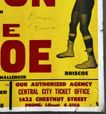 MONZON, CARLOS-BENNIE BRISCOE SIGNED CLOSED CIRCUIT POSTER (1972-SIGNED BY BRISCOE)