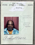 MOORE, ARCHIE SIGNED NEW JERSEY BOXING TRAINER LICENSE (1992)