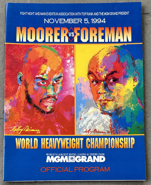 FOREMAN, GEORGE-MICHAEL MOORER OFFICIAL PROGRAM (1994-FOREMAN WINS TITLE)