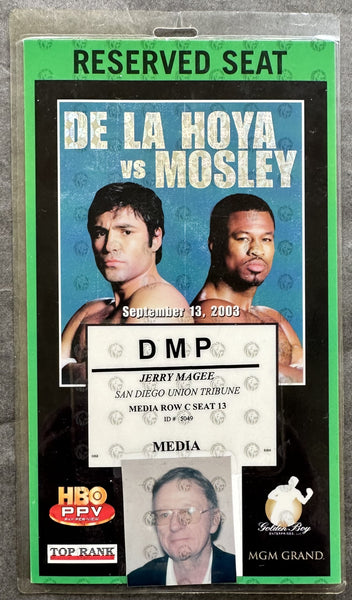 DE LA HOYA, OSCAR-SHANE MOSLEY II RESERVED SEAT MEDIA CREDENTIAL (2003)