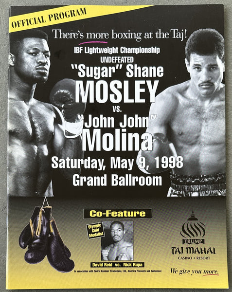 MOSLEY, SUGAR SHANE-JOHN JOHN MOLINA OFFICIAL PROGRAM (1998)