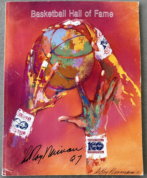 BASKETBALL HALL OF FAME OFFICIAL BOOK (1991-SIGNED BY LEROY NEIMAN)