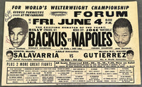 NAPOLES, JOSE-BILLY BACKUS II SIGNED ON SITE POSTER (1971-NAPOLES WINS TITLE)