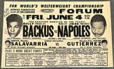 NAPOLES, JOSE-BILLY BACKUS II SIGNED ON SITE POSTER (1971-NAPOLES WINS TITLE)