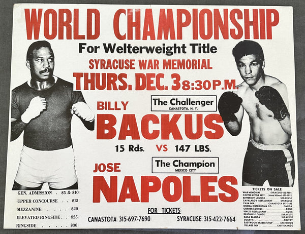 NAPOLES, JOSE-BILLY BACKUS I ON SITE POSTER (1970-BACKUS WINS TITLE)