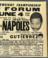 NAPOLES, JOSE-BILLY BACKUS II SIGNED ON SITE POSTER (1971-NAPOLES WINS TITLE)