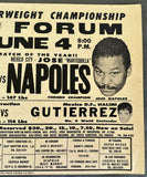 NAPOLES, JOSE-BILLY BACKUS II SIGNED ON SITE POSTER (1971-NAPOLES WINS TITLE)