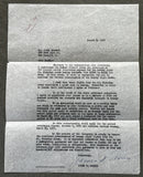 NORRIS, JAMES SIGNED LETTER (TO TEDDY BRENNER-1956)