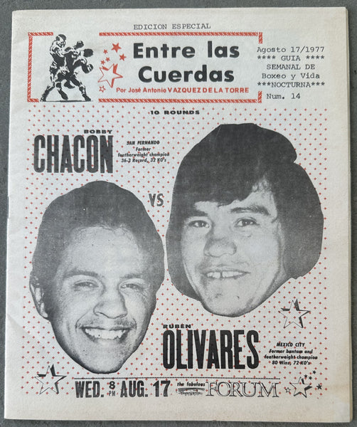 CHACON, BOBBY-RUBEN OLIVARES III SOUVENIR PROGRAM (1977)