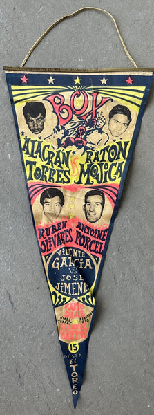 OLIVARES, RUBEN-ANTOINE PORCEL ORIGINAL SOUVENIR PENNANT (1968)