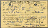 ORTIZ, CARLOS SIGNED BOXING LICENSE (1958)