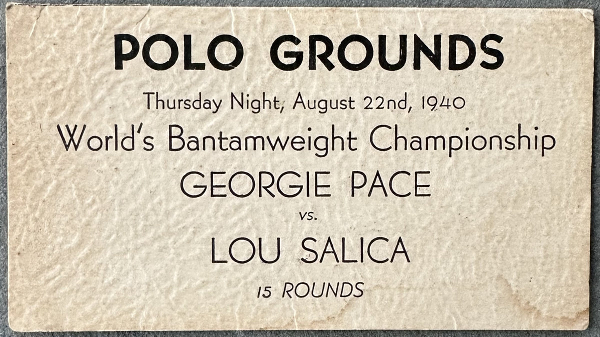 PACE, GEORGE ADVERTISING CARD (1940-SIGNED BY JACK DEMPSEY) – JO Sports ...
