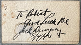 PACE, GEORGE ADVERTISING CARD (1940-SIGNED BY JACK DEMPSEY)