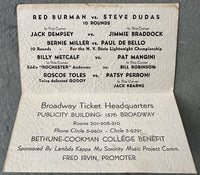 PACE, GEORGE ADVERTISING CARD (1940-SIGNED BY JACK DEMPSEY)