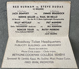 PACE, GEORGE ADVERTISING CARD (1940-SIGNED BY JACK DEMPSEY)