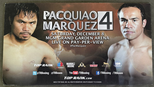 PACQUIAO, MANNY-JUAN MANUEL MARQUEZ IV PRESS CONFERENCE POSTER  (2012)