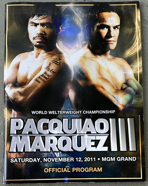 PACQUIAO, MANNY-JUAN MANUEL MARQUEZ III OFFICIAL PROGRAM (2011)