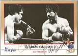 PALOMINO, CARLOS SIGNED KAYO BOXING CARD (1991)