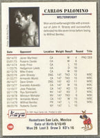 PALOMINO, CARLOS SIGNED KAYO BOXING CARD (1991)