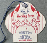 PATTERSON, FLOYD INTERCITY GOLDEN GLOVES WORKING PRESS PASS (1952)