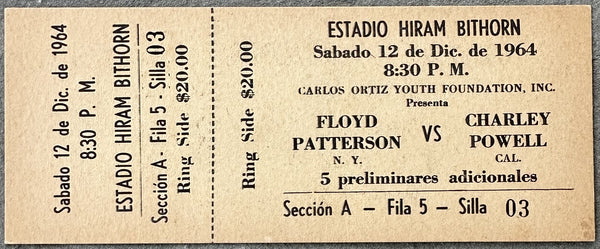 PATTERSON, FLOYD-CHARLEY POWELL ON SITE FULL TICKET (1964)