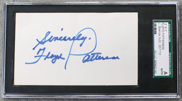 PATTERSON, FLOYD SIGNED INDEX CARD (SGC-SPENCE)