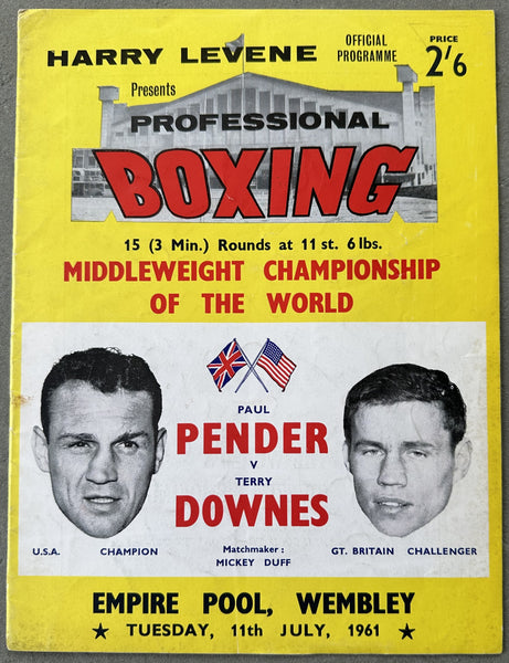 PENDER, PAUL-TERRY DOWNES OFFICIAL PROGRAM (1961)