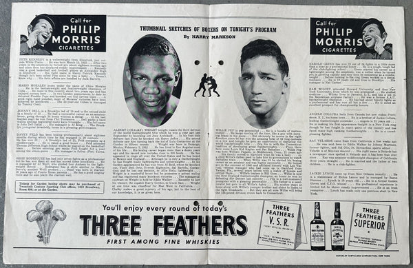 PEP, WILLIE-CHALKY WRIGHT OFFICIAL PROGRAM (1942)