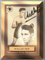 PEP, WILLIE SIGNED BOXING HALL OF FAME CARD