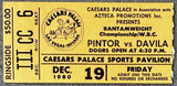 PINTOR, LUPE-ALBERTO DAVILA ON SITE STUBLESS TICKET (1980)
