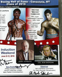 INTERNATIONAL BOXING HALL OF FAME SIGNED INDUCTION PHOTOGRAPH (2016-PINTOR-ZAPATA-BECKETT)