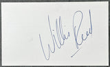 REED, WILLIS SIGNED INDEX CARD (JSA)