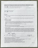ROACH, FREDDIE SIGNED NEW YORK STATE TRAINERS LICENSE APPLICATION (2018)