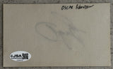 ROBERTSON, OSCAR SIGNED INDEX CARD (JSA)