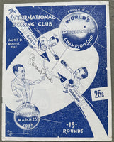 ROBINSON, SUGAR RAY-CARMEN BASILIO II OFFICIAL PROGRAM (1958-SIGNED BY BASILIO)