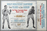 ROBINSON, SUGAR RAY-GENE FULLMER IV ON SITE FULL PRESS CIRCLE SIGNED TICKET (1961)