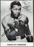 ROBINSON, SUGAR RAY & SUGAR RAY LEONARD SIGNED PHOTO (PSA/DNA)