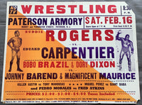 ROGERS, BUDDY-EDUARD CARPENTIER & BOBO BRAZIL & DORY DIXON vs. MAGNIFICENT MAURACE & HANDSOME JOHNNY BAREND ON SITE POSTER (1963)