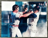 ROSE, PETE & BUD HARRELSON SIGNED LARGE FORMAT PHOTO (PSA/DNA)