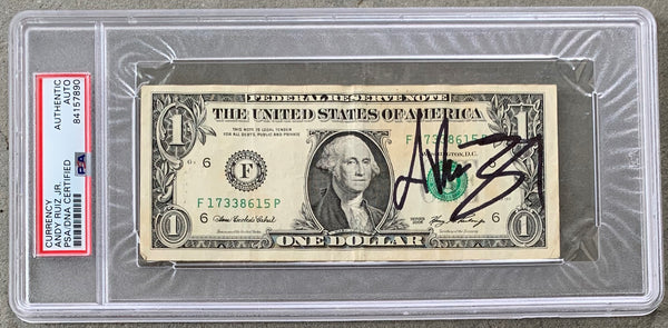 RUIZ, ANDY SIGNED DOLLAR BILL (PSA/DNA)