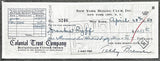 RYFF, FRANKIE SIGNED PAYROLL CHECK (1958-ALSO SIGNED BY TEDDY BRENNER)