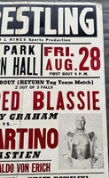 SAMMARTINO, BRUNO & RED BASTIEN VS FRED BLASSIE & DR. JERRY GRAHAM ON SITE POSTER (1964)