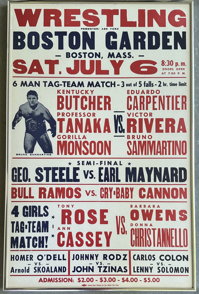 SAMMARTINO, BRUNO & VICTOR RIVERA & EDUARD CARPENTIER VS GORILLA MONSOON & TORU TANAKA & THE KENTUCKY BUTCHER ON SITE POSTER (1968)