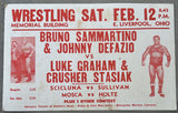 SAMMARTINO, BRUNO & JOHNNY DEFAZIO VS. LUKE GRAHAM & CRUSHER STASIAK ON SITE POSTER (1972)